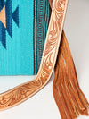 ADBG905 American Darling Hand Woven Saddle Blanket Western Leather Cross body Bag with Fringes