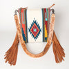 ADBG905 American Darling Hand Woven Saddle Blanket Western Leather Cross body Bag with Fringes