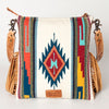 ADBG905 American Darling Hand Woven Saddle Blanket Western Leather Cross body Bag with Fringes