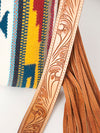 ADBG905 American Darling Hand Woven Saddle Blanket Western Leather Cross body Bag with Fringes