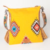 ADBG905 American Darling Hand Woven Saddle Blanket Western Leather Cross body Bag with Fringes