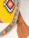ADBG905 American Darling Hand Woven Saddle Blanket Western Leather Cross body Bag with Fringes