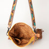 ADBG905 American Darling Hand Woven Saddle Blanket Western Leather Cross body Bag with Fringes