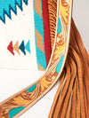ADBG905 American Darling Hand Woven Saddle Blanket Western Leather Cross body Bag with Fringes