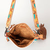 ADBG905 American Darling Hand Woven Saddle Blanket Western Leather Cross body Bag with Fringes