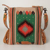ADBG905 American Darling Hand Woven Saddle Blanket Western Leather Cross body Bag with Fringes