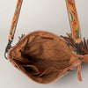 ADBG905 American Darling Hand Woven Saddle Blanket Western Leather Cross body Bag with Fringes