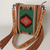 ADBG905 American Darling Hand Woven Saddle Blanket Western Leather Cross body Bag with Fringes