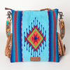 ADBG905 American Darling Hand Woven Saddle Blanket Western Leather Cross body Bag with Fringes