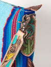 ADBG905 American Darling Hand Woven Saddle Blanket Western Leather Cross body Bag with Fringes