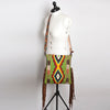 ADBG905 American Darling Hand Woven Saddle Blanket Western Leather Cross body Bag with Fringes