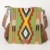 ADBG905 American Darling Hand Woven Saddle Blanket Western Leather Cross body Bag with Fringes