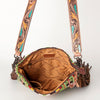 ADBG905 American Darling Hand Woven Saddle Blanket Western Leather Cross body Bag with Fringes