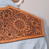 LC-ADSH013 Light Denim Western Shirt with Sunflower Tooled Leather Yoke Women s