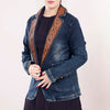ADBZ021 Luxury Western Denim Blazer with Intricate Floral Tooled Leather Detailing