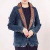 ADBZ021 Luxury Western Denim Blazer with Intricate Floral Tooled Leather Detailing