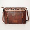 ADBG909 American Darling Handcrafted Hand Tooled Leather Small Cross body Bag with Tassels