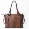 ADBGI146 Cowhide & Tooled Leather Western Tote - Genuine Hair-On Shoulder Bag