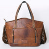 ADBG927 American Darling Western Leather Tote Bag with Hair-On Cowhide and Long Fringes