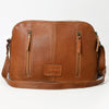 ADBG931 American Darling Western Leather Cross body Bag with Hair-On Cowhide and Hand Tooled Floral Carving