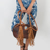 ADBGD144 American Darling Handcrafted Leather Speedy Bag with Braided Handles & Fringes