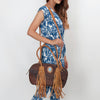 ADBGD144 American Darling Handcrafted Leather Speedy Bag with Braided Handles & Fringes