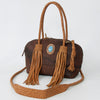 ADBGD144 American Darling Handcrafted Leather Speedy Bag with Braided Handles & Fringes