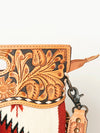 LC-ADBGS146 Southwestern Wool Blanket & Tooled Leather Shoulder Bag - Western Fringe Crossbody