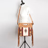 LC-ADBGS146 Southwestern Wool Blanket & Tooled Leather Shoulder Bag - Western Fringe Crossbody