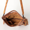 LC-ADBGS146 Southwestern Wool Blanket & Tooled Leather Shoulder Bag - Western Fringe Crossbody