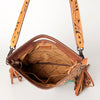 LC-ADBGS146 Southwestern Wool Blanket & Tooled Leather Shoulder Bag - Western Fringe Crossbody