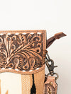 LC-ADBGS146 Southwestern Wool Blanket & Tooled Leather Shoulder Bag - Western Fringe Crossbody