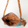 LC-ADBGS146 Southwestern Wool Blanket & Tooled Leather Shoulder Bag - Western Fringe Crossbody