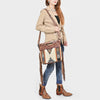 LC-ADBGS146 Southwestern Wool Blanket & Tooled Leather Shoulder Bag - Western Fringe Crossbody