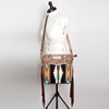 LC-ADBGS146 Southwestern Wool Blanket & Tooled Leather Shoulder Bag - Western Fringe Crossbody