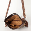 LC-ADBGS146 Southwestern Wool Blanket & Tooled Leather Shoulder Bag - Western Fringe Crossbody