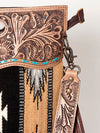 LC-ADBGS146 Southwestern Wool Blanket & Tooled Leather Shoulder Bag - Western Fringe Crossbody