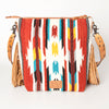 ADBG510 American Darling Signature Cross Body Bag - Hand Tooled Floral Leather & Woven Saddle Blanket