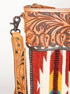 ADBG510 American Darling Signature Cross Body Bag - Hand Tooled Floral Leather & Woven Saddle Blanket