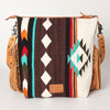 ADBG510 American Darling Signature Cross Body Bag - Hand Tooled Floral Leather & Woven Saddle Blanket