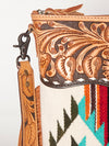 ADBG510 American Darling Signature Cross Body Bag - Hand Tooled Floral Leather & Woven Saddle Blanket