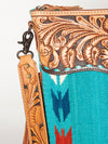 ADBG510 American Darling Signature Cross Body Bag - Hand Tooled Floral Leather & Woven Saddle Blanket