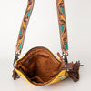 ADBG891 American Darling Hand-Woven Saddle Blanket Large Cross body Bag | Tooled Leather Fringed Purse