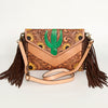 ADBGA290 American Darling Hand Tooled Floral Carved Leather Envelope with Fringes