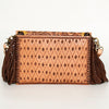 ADBGA290 American Darling Hand Tooled Floral Carved Leather Envelope with Fringes