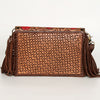 ADBGA290 American Darling Hand Tooled Floral Carved Leather Envelope with Fringes