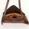 ADBGA290 American Darling Hand Tooled Floral Carved Leather Envelope with Fringes