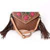 ADBGA290 American Darling Hand Tooled Floral Carved Leather Envelope with Fringes