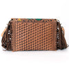 ADBGA290 American Darling Hand Tooled Floral Carved Leather Envelope with Fringes