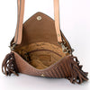 ADBGA290 American Darling Hand Tooled Floral Carved Leather Envelope with Fringes